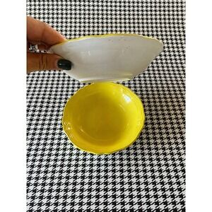Lot 2 Lemon Federalist Ironstone Yellow Bowls #4236 Ovenproof 6.5" Vintage